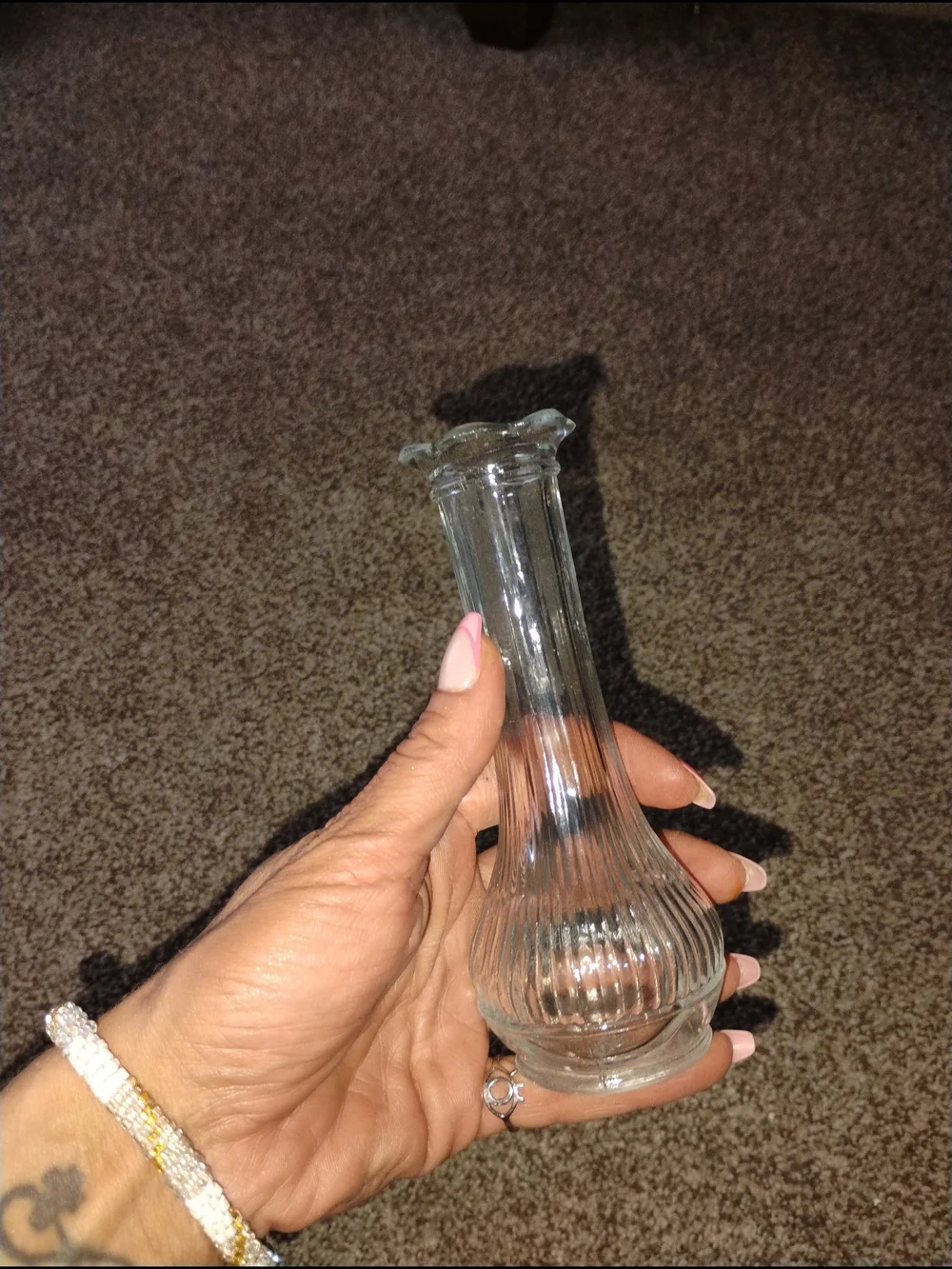 Clear Glass Ribbed Bud Vase - Home Accents